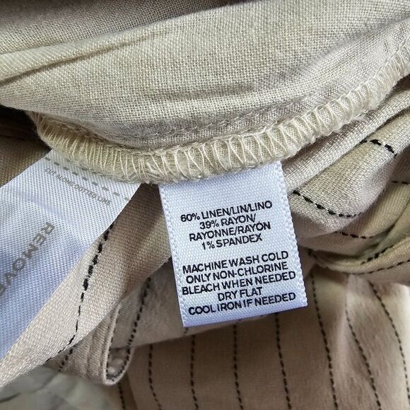 NWT LOFT MARISA LINEN BLEND STRIPED SOFT PANTS SIZE 8 WOMENS - Picture 12 of 15